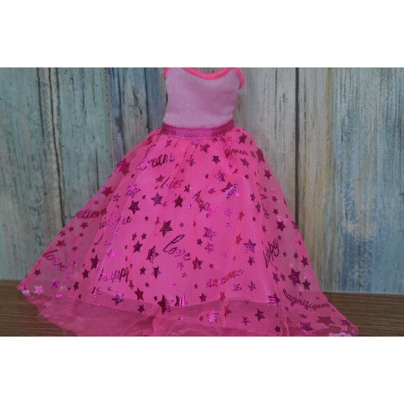 Fashion Doll Pink Star Dress & Heart Heels Fits Barbie 11.5" Doll Clothes Lot - Picture 5 of 9